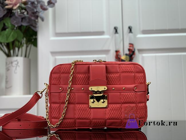 Louis Vuitton Trocadéro MM Damier S-lock Red M59114 25.5cm - 1