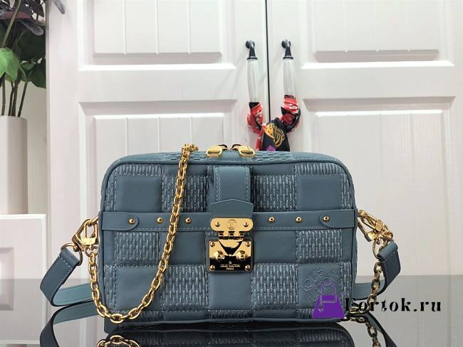 Louis Vuitton Trocadéro MM Damier S-lock Teal Blue M59116 22cm - 1