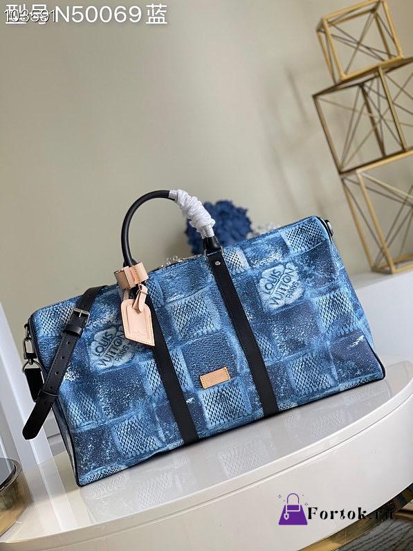 Louis Vuitton Keepall Bandoulière Blue N50069 50cm - 1