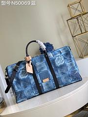 Louis Vuitton Keepall Bandoulière Blue N50069 50cm - 1