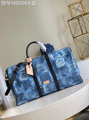 Louis Vuitton Keepall Bandoulière Blue N50069 50cm