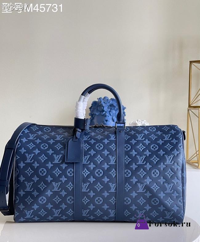 Louis Vuitton Keepall Bandoulière Navy Blue M45731 50cm - 1