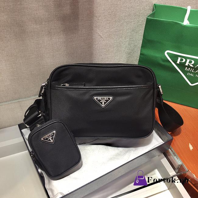 Prada Crossbody Bag Nylon Material Black 2VH048 23cm - 1