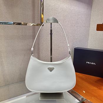 Prada Cleo brushed leather shoulder bag White 1BC499 26.5cm