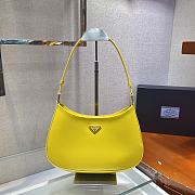 Prada Cleo brushed leather shoulder bag Yellow 1BC499 26.5cm - 1