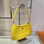 Prada Cleo brushed leather shoulder bag Yellow 1BC499 26.5cm - 2