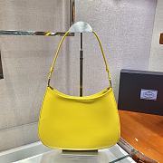 Prada Cleo brushed leather shoulder bag Yellow 1BC499 26.5cm - 3