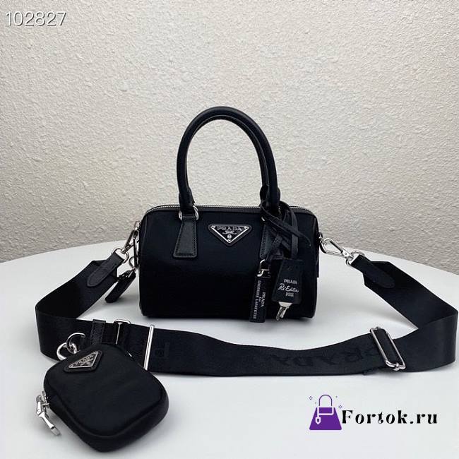 Prada hyper leaves top handle Black 1BB846 20cm - 1