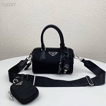 Prada hyper leaves top handle Black 1BB846 20cm