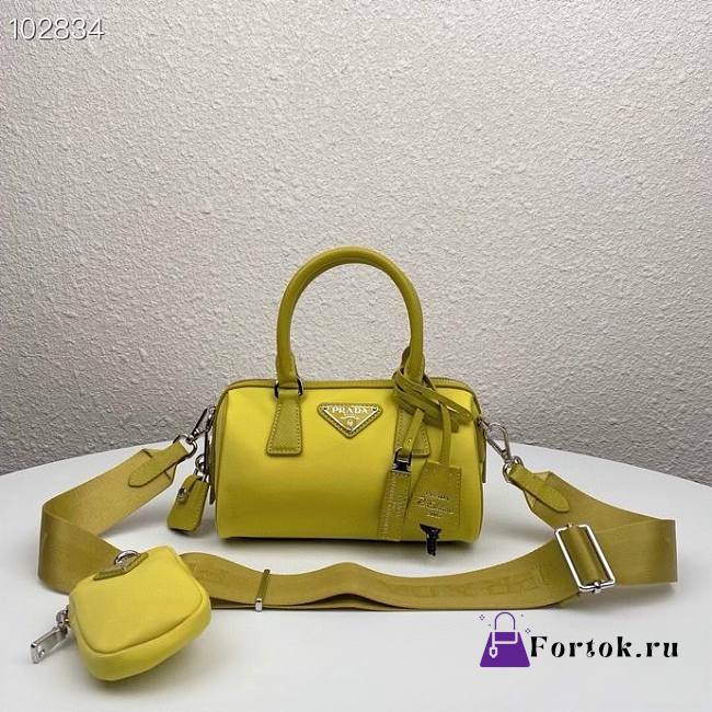 Prada hyper leaves top handle Yellow 1BB846 20cm - 1
