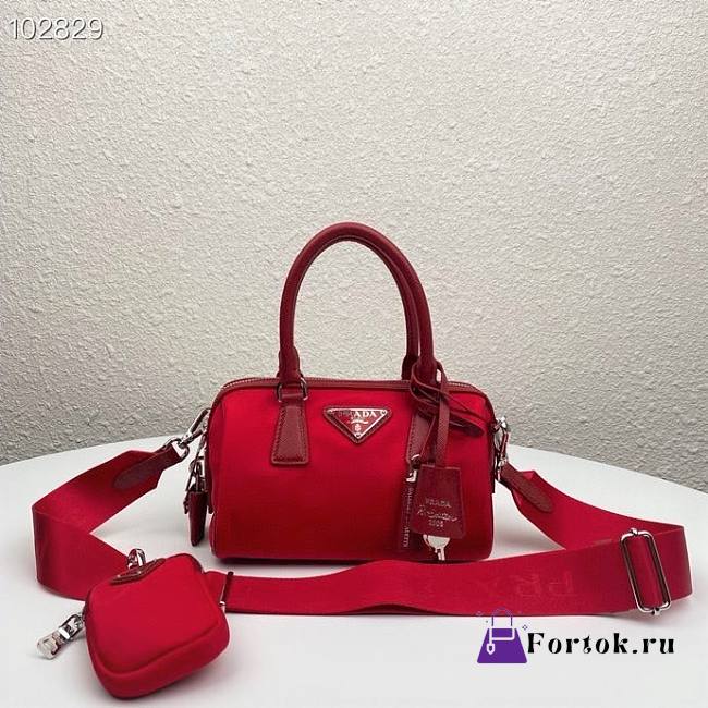 Prada hyper leaves top handle Red 1BB846 20cm - 1