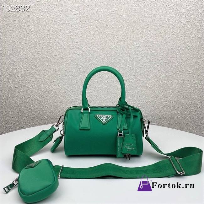 Prada hyper leaves top handle Green 1BB846 20cm - 1
