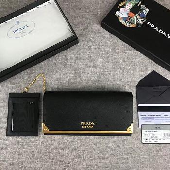 Prada Long Wallet Black 1MH132  