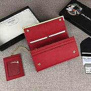 Prada Long Wallet Red 1MH132 - 4