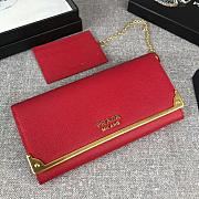 Prada Long Wallet Red 1MH132 - 3