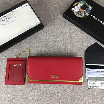 Prada Long Wallet Red 1MH132