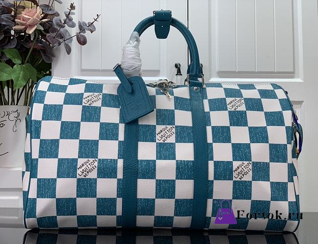 Louis Vuitton Keepall Bandoulière in Teal Blue N80404 45cm - 1