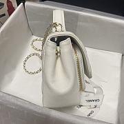 Chanel Mini Flap Bag Top Handle Grained Calfskin White 93749 19cm - 2