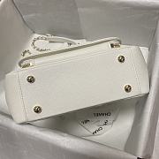 Chanel Mini Flap Bag Top Handle Grained Calfskin White 93749 19cm - 3