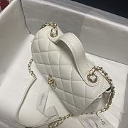 Chanel Mini Flap Bag Top Handle Grained Calfskin White 93749 19cm - 4