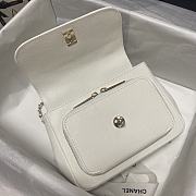 Chanel Mini Flap Bag Top Handle Grained Calfskin White 93749 19cm - 6