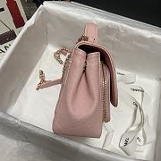 Chanel Mini Flap Bag Top Handle Grained Calfskin Dusty Pink 93749 19cm - 4