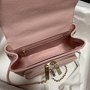 Chanel Mini Flap Bag Top Handle Grained Calfskin Dusty Pink 93749 19cm - 5