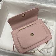 Chanel Mini Flap Bag Top Handle Grained Calfskin Dusty Pink 93749 19cm - 6