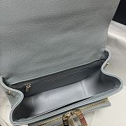 Chanel Mini Flap Bag Top Handle Grained Calfskin Dusty Blue 93749 19cm - 6