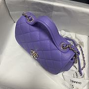 Chanel Mini Flap Bag Top Handle Grained Calfskin Purple 93749 19cm - 6