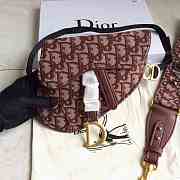 Dior Burgundy Oblique Shoulder Strap - 6