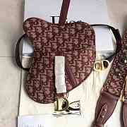 Dior Burgundy Oblique Shoulder Strap - 4