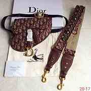 Dior Burgundy Oblique Shoulder Strap - 1
