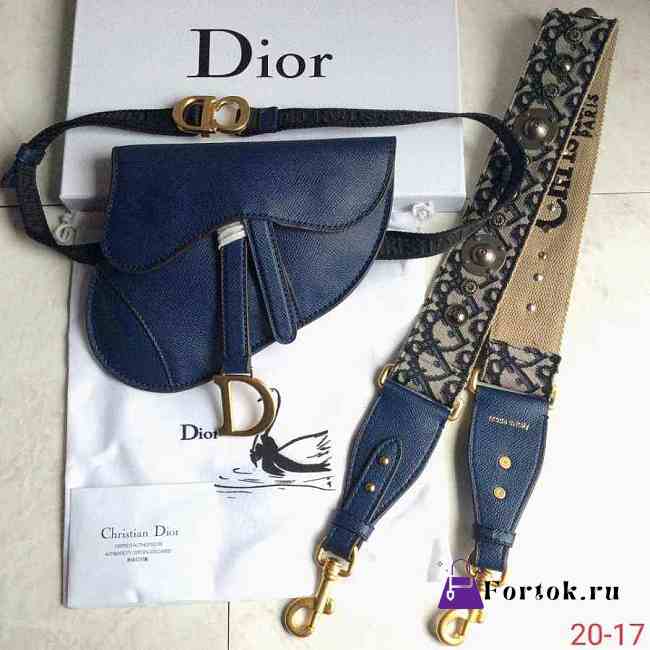 Dior Oblique Blue Shoulder Straps  - 1