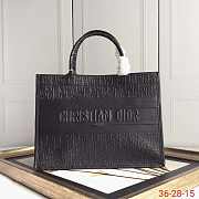 Dior book tote embossed leather black 36cm - 1
