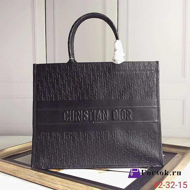 Dior book tote embossed leather black M1286 41.5cm - 1