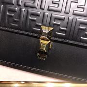 Fendi  Medium Flip Classic FF Embossed Handbag Black 1380008 25cm - 5