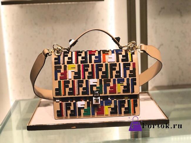 Fendi Medium Flip Classic FF Embossed Handbag Multicolor 1380008 25cm - 1