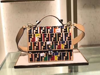 Fendi Medium Flip Classic FF Embossed Handbag Multicolor 1380008 25cm