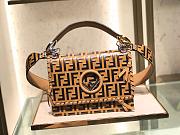 Fendi Medium Flip Classic FF Embossed Handbag Brown 1380008 25cm - 6