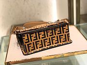 Fendi Medium Flip Classic FF Embossed Handbag Brown 1380008 25cm - 4