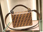 Fendi Medium Flip Classic FF Embossed Handbag Brown 1380008 25cm - 3