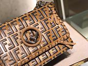 Fendi Medium Flip Classic FF Embossed Handbag Brown 1380008 25cm - 2