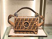 Fendi Medium Flip Classic FF Embossed Handbag Brown 1380008 25cm - 1