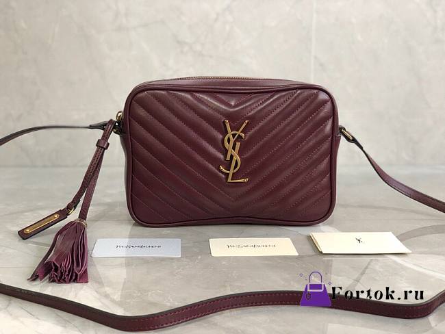 YSL LouLou Camera Bag Red Wine 520534 23cm - 1