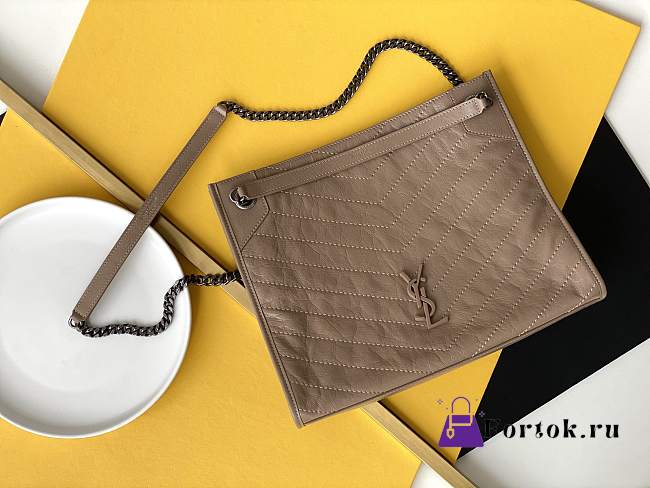YSL Niki Shopping Bag Tan 33cm - 1