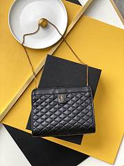 YSL Victorire Sheepskin Baby Clutch Black 657361 28.5cm - 1