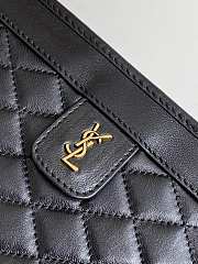 YSL Victorire Sheepskin Baby Clutch Black 657361 28.5cm - 2