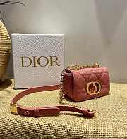Dior caro CD buckle chain bag pink 14cm - 6
