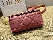Dior caro CD buckle chain bag pink 14cm - 5